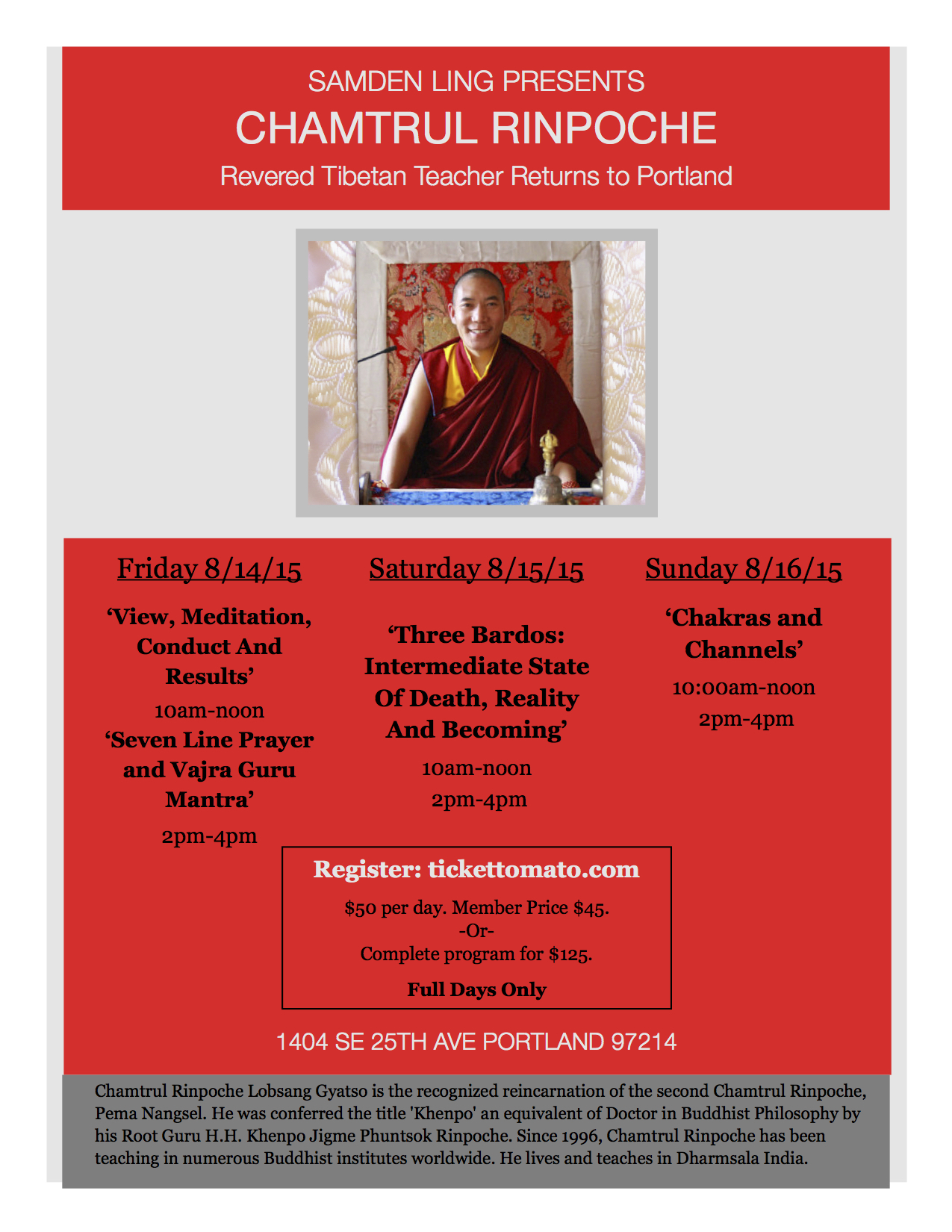 2015 Chamtrul Rinpoche